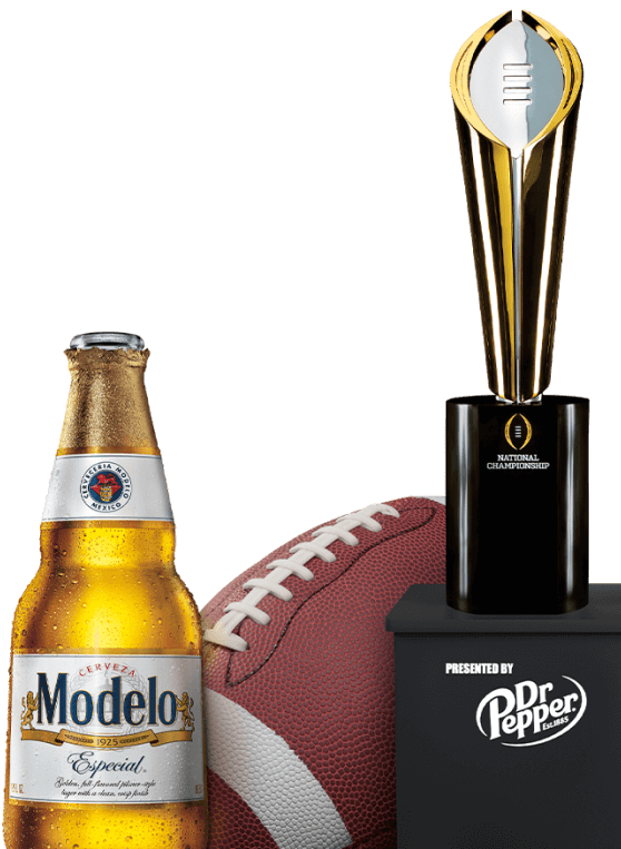 Other team ball, Modelo bottle, and trophy